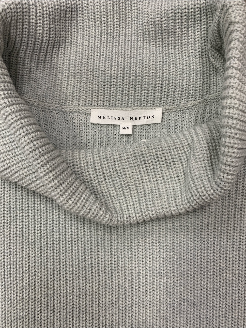 MELISSA NEPTON Cream Knit Sleeveless Turtleneck Tank - Picture 2 of 3
